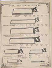1883 CATALOG PAGE A F SHAPLEIGH HARDWARE. BUTCHER WOOD SAWS   ST. LOUIS MISSOURI picture