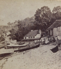 English Stereoview Babbicombe Beach Torquay Devon Shire UK 1870s picture