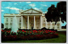 c1960s White House Front Lawn Fountain Vintage Postcard picture