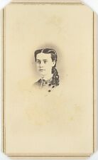 Pretty Young Lady Curled Hair Dated 1864 New York 1860s CDV Carte de Visite V563 picture