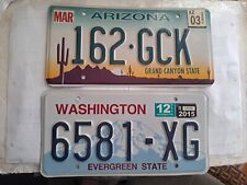2 Nice License Plates. Arizona, Washington. Nice Condition.  EXPIRED  picture