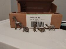 Rare Vintage Miniature Pewter  Figurines Lot Of 5 picture