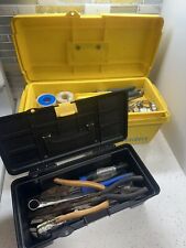 Lot of 2 TOOLBOXES + Mixed of Mechanics Wrenches Sockets Hand Old Tools picture