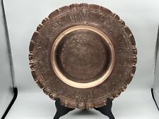 Vintage Hand Tooled Solid Copper Platter  Mexico or South America  picture