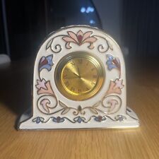 Lenox Gilded Garden Clock Multicolored Floral Porcelain. Quartz Clock picture