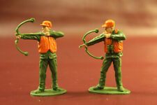 Set of 2 Vtg Popak New Ray Mfg. Painted Plastic Bow Hunter Figures / Figurines picture