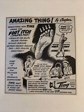 Ting Foot Itch Medicated Cream By Cooper  1954 SL 5X5 Baseball Ad picture