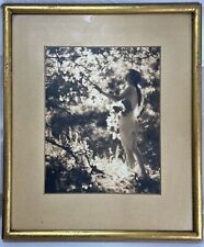 J.W. PONDELICEK Signed Girl in Forest Circa 1920s Framed Sepia Photo Pinup picture