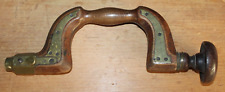 Bloomer & Phillips Sheffield Brass Plated Wood Brace - Antique Hand Tool picture