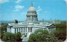 State Capitol Madison Wisconsin WI Postcard Air View Cancel PM WOB Note VTG picture