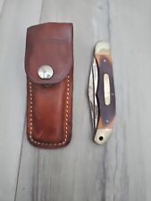 Schrade USA Old Timer 250T Folding Hunter Knife with Leather Sheath Vintage picture