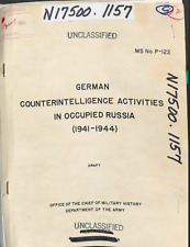 165 Page German Counterintelligence Activities Occupied USSR 1941-1945 on CD picture