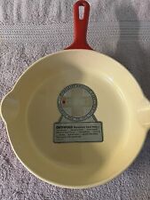 Griswold Cast Iron 724 Skillet Red and White Enamel NEW OLD Stock With Label picture