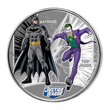 2022 Samoa DC Comics Justice League - Batman vs. Joker 1/2 oz Silver Colorize... picture