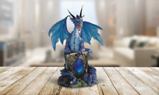 Dragon w/ Gem Statue in Blue Finish 6