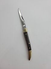 German Bull Black Polished Wood Handle Single Blade Pocket Folding Knife picture