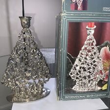 International Silver Company Silver Plated Christmas Tree Candle Holder - Look picture