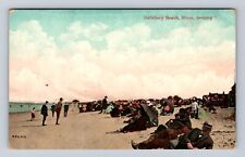 Salisbury Beach MA-Massachusetts, Looking South, Antique Vintage c1908 Postcard picture