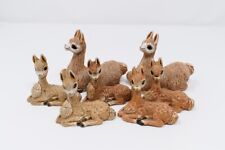 Llama Alpaca Lot of 7 clay ceramic figurines Peru 2 Large 5 small picture