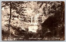 Real Photo Postcard~Munising Michigan~Alger Falls From Far Shore~c1943 RPPC picture