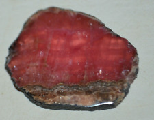 Gemmy Rhodochrosite slab slice * from Argentina * deep red A+ picture