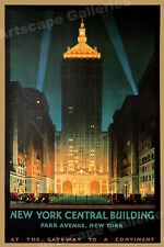 1930s NY Central Building Vintage Style Travel Poster - 16x24 picture