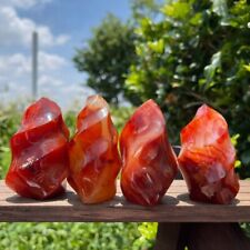 Natural Healing Red Agate Flame Carving Carnelian Tower  Reiki Crystal Collector picture