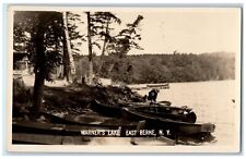 1924 Warner's Lake View Canoes Boat East Berne NY RPPC Photo Unposted Postcard picture