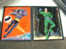 SET OF 2 LARGE SIZE BATMAN AND THE RIDDLER FULL COLOR PICTURES SIGNED BW BATMAN picture