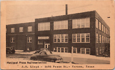 Vintage Postcards Texas.  National Press Rep. J.H. Lloyd, Vernon Tx Advertising picture