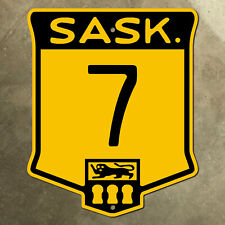 Saskatchewan provincial highway 7 route marker road sign Canada 1940s crest picture
