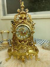 Antique vintage Imperial cast brass mantle clock is a beautiful. picture
