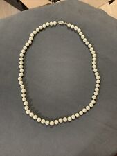 Vintage Mid-Century Sterling Silver Pearl Drop Necklace picture