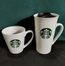 2014 Starbucks Classic Mugs - Set Of 2 - 12oz Travel w/Lid & 11oz Coffee Cup ☕ picture