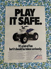 Vintage 1988 ATV Safety Institute Print Ad Play It Safe picture