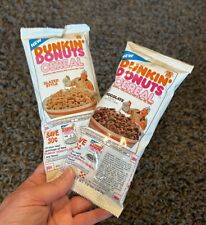 RARE Vtg 1980’s Ralston DUNKIN' DONUTS CEREAL Sample Bags - Glazed & Chocolate picture