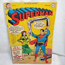 Superman #75 Unrestored Golden Age Superhero Vintage DC Comic 1952 VG RAW picture