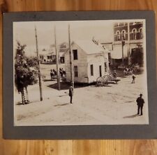 Antique Photo Team Of Horses Moving House Though Town Original picture