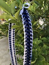 Navy Blue & White Ribbon Double Ribbon Graduation Lei (Custom orders available) picture