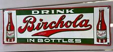 Vintage 1930s Birchola Soda Tin Sign American Art Works Coshocton Ohio picture