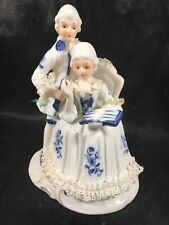 Vintage George and Martha Blue Floral 6” Figurine Open Book picture