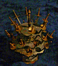 Vintage Toledo Spain Cocktail Appetizer Mini Sword Picks Set of 24 Enamel Brass picture