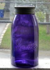 Rare Canadian half gallon size GEM deep purple fruit jar  picture