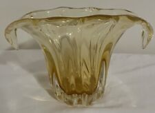 vintage amber blown glass vase picture