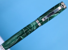 Shakespeare Polished Stainless Steel Rollerball Pen & Mint Twist Italian Lucite picture