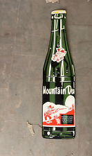 RARE PORCELAIN MOUNTAIN DEW ENAMEL SIGN 42 INCHES HEIGHT picture