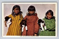 AK-Alaska, Six Little Arctic Natives, Antique Souvenir Vintage Postcard picture