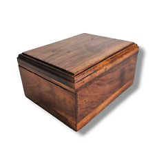 Antique Walnut Handmade Trinket Box Keepsake Box, Men's Jewlery Box picture