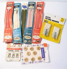 Large Lot  Vintage Sewing Zipper Cloth Hangers Buttons Hook n Eye picture