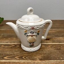 Vintage PORCELIER Vitreous Teapot USA 1940’s’s Dutch Girl With Flowers picture